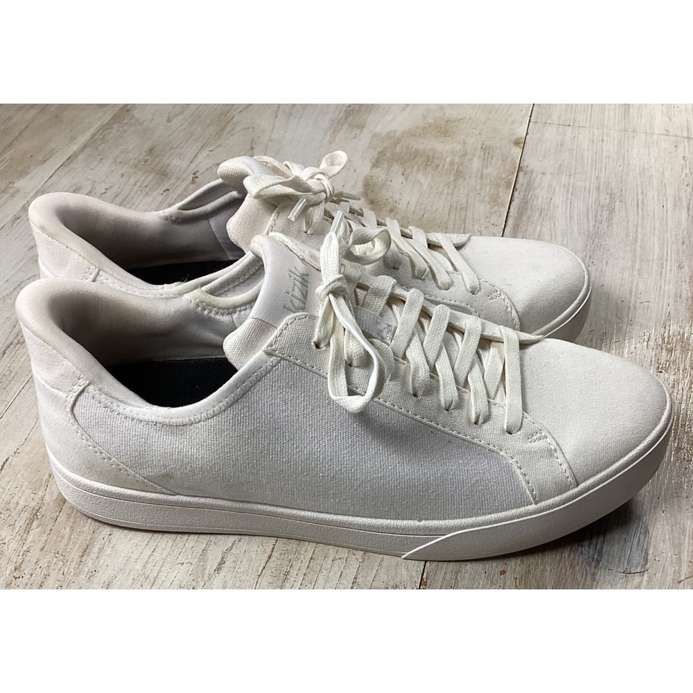 Kizik Madrid Eco White Canvas Hands-Free Slip On Sneakers Mens 7.5 Womens 9